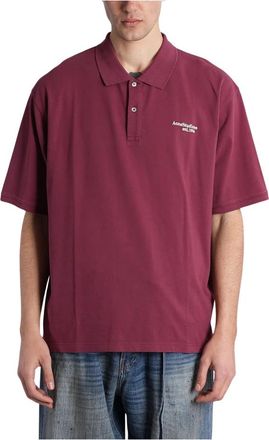 Acne Studios Washed Logo Polo - Heren - Polos - Rood - S - Katoen - Tops