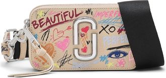 Marc Jacobs The Punk Scribble Snapshot Cross Body Womens Handbags Beige, Leather/Polyester/Polyurethane