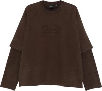 Daily Paper Clothing Raglan Stacked Layered Longsleeve - Heren - Sweatshirts - Bruin - M - Katoen - Hoodies & sweatvesten