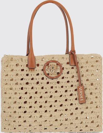 Versace Borsa Tote in macram&egrave; Medusa Versace