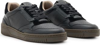 AllSaints Regan Low Top Sneaker in Black/Gum at Nordstrom, Size 11
