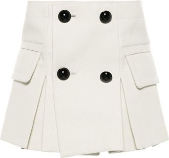 sacai pleated shorts - women - Cupro/Nylon/Wool/Cotton - 2 - Grey