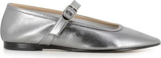 Le Monde Beryl Zilveren Platte Schoenen met Gesp Sluiting - Dames - Ballerinas - Grijs - 38 1/2 EU - Schoenen