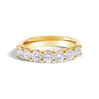 House of Brilliance 14K Gold 1 1/2 Ctw Diamond 7 Stone Band Ring in Yellow Gold at Nordstrom, Size 6.5