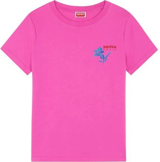 Kenzo Drawn Flowers T-shirt - Dames - T-shirts - Roze - M - Tops