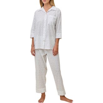 Papinelle Sleepwear Swiss Dot Crop Pajamas in Ecru at Nordstrom, Size X-Small