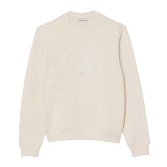 Lacoste Dames/Dames Sweatshirt met Geborduurde Ronde Hals (Cr&egrave;me)