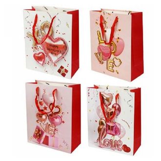 Trade Shop Trade Shop - Set 6 Buste Borsa Regalo Sacchetti San Valentino 26x32x12cm 71096 Varie Fantasie