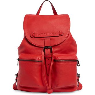 Longchamp Medium 3D Leather Backpack in Vermilion at Nordstrom Rack