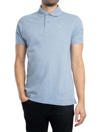 Barbour Piqu&eacute; Poloshirt Met Schotse Ruit, Blauw