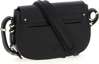 Pinko Calfskin Leather Crossbody Bag - Black