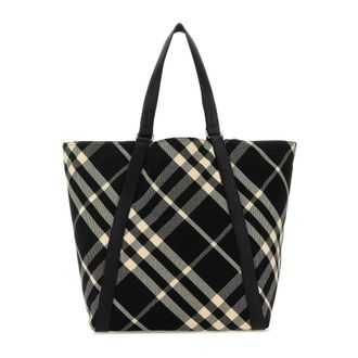 Burberry Tote Bags, male, Multicolor, Size: ONE SIZE Embroidered Fabric Festival Shopping Bag