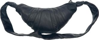 Christophe Lemaire Small Croissant Crossbody Bag in Black Lamb Leather