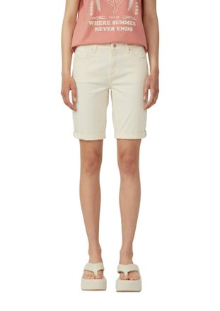 QS by s.Oliver Bermudas QS, Damen, Gr. 44, N-Gr, beige (light sand), Obermaterial: 98% Baumwolle, 2% Elasthan, unifarben, slim fit kniefrei, Hosen Bermudas, Sommerho