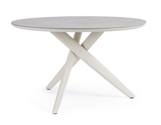 BIZZOTTO Mesa de aluminio y piedra sinterizada &Oslash;120 beige
