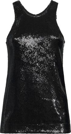Toteme sequin high round neckline top - women - Polyester - S - Black