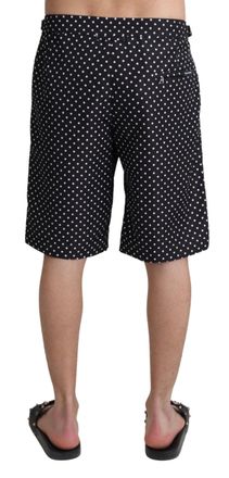Dolce & Gabbana Mens Black Polka Dots Beachwear Shorts Swimwear Polyester