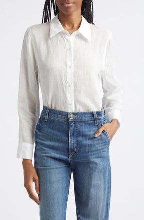 L'agence Ellery Ramie Button-Up Shirt in Ivory at Nordstrom, Size X-Small