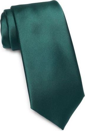 Nordstrom Rack Solid Satin Tie in Hunter at Nordstrom Rack