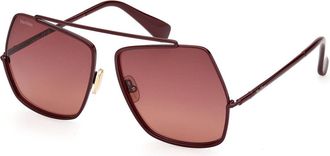 Max Mara MM0102 ELSAPETITE 69F Womens Sunglasses Burgundy Size 58
