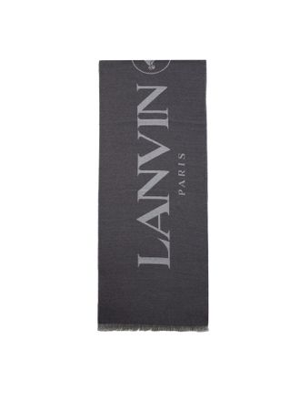 Lanvin Womens Scarf - Grey Silk - One Size