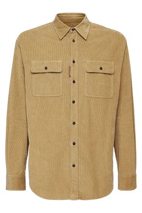 Dsquared2 CORDUROY PATCH POCKETS SHIRT Size: 50, colour: BEIGE