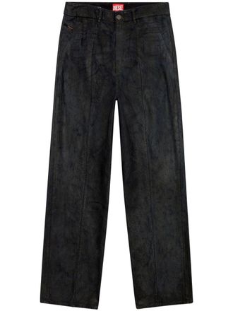 Diesel D-Chino-Work coated straight-leg jeans - Black