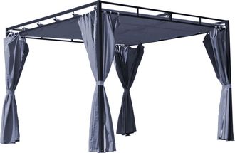 Quick-Star Quick-star - Ersatzdach Flachdach Pergola Firenze 3x3 Meter Grau Pavillon Ersatzbezug