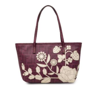 Fendi Pre-owned Fendi Small Zucca Floral Embroidered Spalmati Roll Tote Ladies FREKCAUY2ONNEUB3