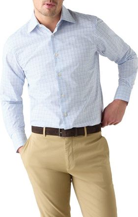 Robert Talbott Madison Check Light Weight Poplin Shirt in Contemporary fit in Blue Multi at Nordstrom, Size 17.5 - 35