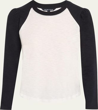 Veronica Beard Mason Long-Sleeve Baseball Tee