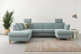 HOME AFFAIRE Wohnlandschaft »Trelleborg U-Form« Federkern-Polsterung, wahlweise mit Bettfunktion und Stauraum