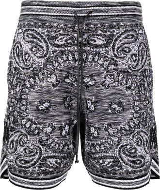 Amiri bandana-print track shorts - men - Cotton - XXXL - Blue
