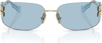 Miu Miu 0mu A51s Rimless Rectangular Sunglasses