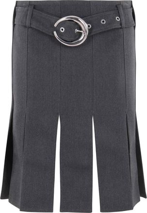 Paco Rabanne Dames, Rokken, Grijs, Maat: 2XS Wol