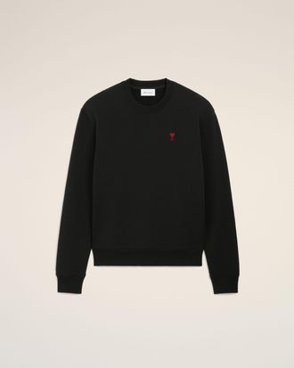 Ami Black Cotton Red Ami De Coeur Sweatshirt Black - XXXL - Unisex