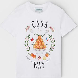 Casablanca Casa Way Womens Printed Fitted T-Shirt White Cotton - Size X-Small