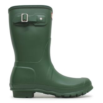 Hunter Original Short Rubber Womens Wellington Boots - UK 8 - US 10 Women - EU 42 - Green - Size:UK 8