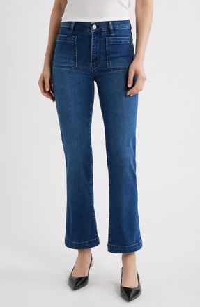 Frame Denim Patch Pocket High Waist Straight Leg Jeans in Good Life at Nordstrom, Size 24