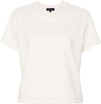 Theory jersey short-sleeve T-shirt - women - Viscose/Spandex/Elastane/Polyamide - M - Neutrals