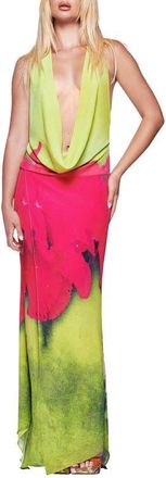 I.AM.GIA Samantha Halter Maxi Dress in Orchid Print at Nordstrom, Size Xx-Small
