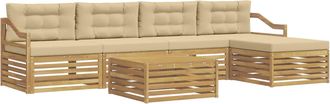 vidaXL Conjunto De Sof&aacute;s De Exterior 6 Uds. Y Beige Poli&eacute;ster Vidaxl