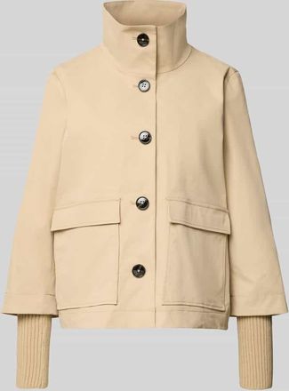 Christian Berg Jacke mit Stehkragen und Pattentaschen in Sand, Gr&ouml;&szlig;e 36