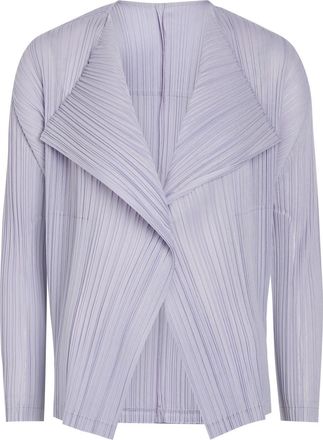 Pleats Please Issey Miyake Pleated Woven Cardigan - Light Purple - 3