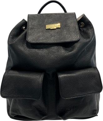 Baldinini Black Leather Women Womens Backpack