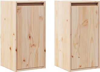 vidaXL Wall Cabinets 2 pcs 30x30x60 cm Solid Wood Pine Vidaxl