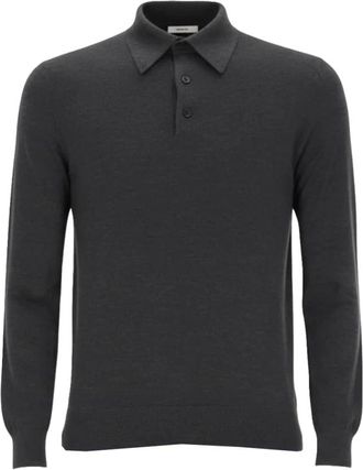 Ermenegildo Zegna Gebreide polo met lange mouwen - Heren - Ronde hals truien - Zwart - 2XL - Kasjmier - Truien & Vesten