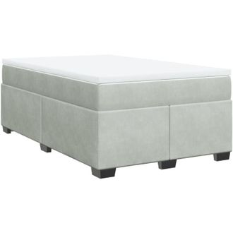 vidaXL Box Spring Bed with Mattress Light Grey 120x200 cm Velvet Vidaxl