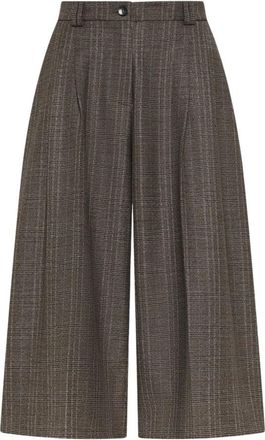 Seventy Bermuda met hoge taille Prince of Wales - Dames - Korte Broeken - Bruin - 2XS - Polyester - Korte Broeken