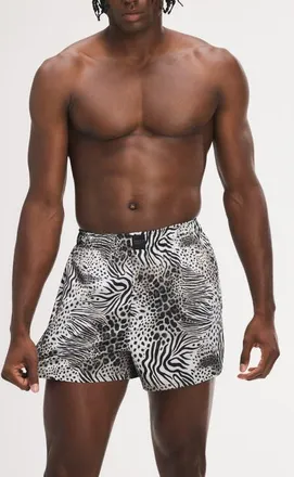 Savage x Fenty Savage X Satin Boxers in Tinsel Grey Fur Real Print at Nordstrom, Size Xxx-Large